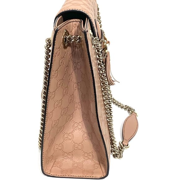 Gucci Large Emily Beige Leather Horsebit Chain Shoulder Bag - Picture 10 of 14